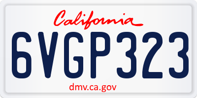CA license plate 6VGP323