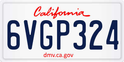 CA license plate 6VGP324