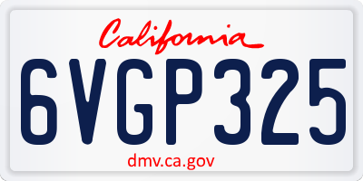CA license plate 6VGP325