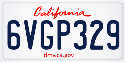 CA license plate 6VGP329