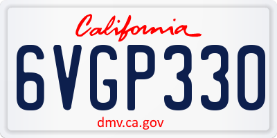 CA license plate 6VGP330