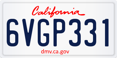 CA license plate 6VGP331