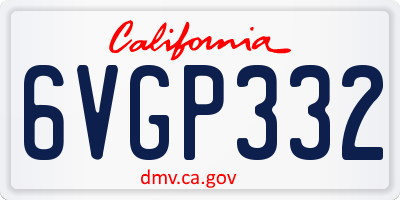 CA license plate 6VGP332