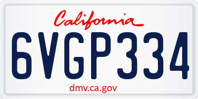 CA license plate 6VGP334