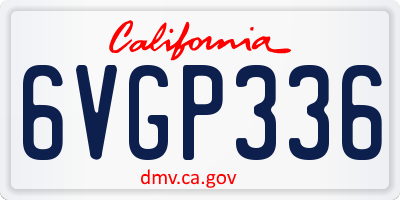 CA license plate 6VGP336