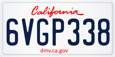 CA license plate 6VGP338