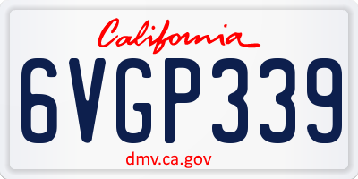 CA license plate 6VGP339