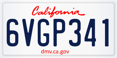 CA license plate 6VGP341