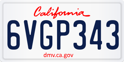 CA license plate 6VGP343