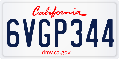 CA license plate 6VGP344