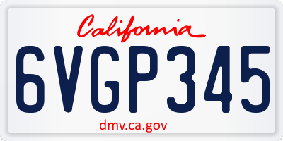 CA license plate 6VGP345