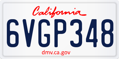 CA license plate 6VGP348