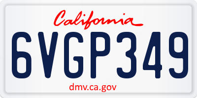 CA license plate 6VGP349