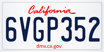 CA license plate 6VGP352