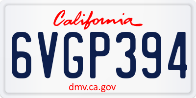 CA license plate 6VGP394