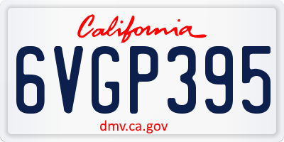 CA license plate 6VGP395
