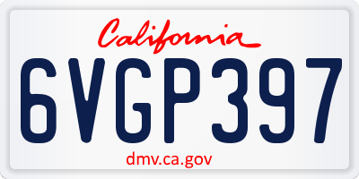 CA license plate 6VGP397