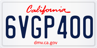 CA license plate 6VGP400
