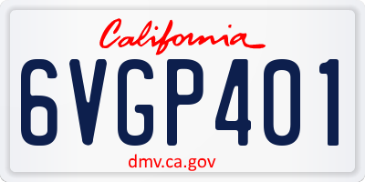 CA license plate 6VGP401