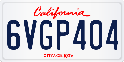 CA license plate 6VGP404