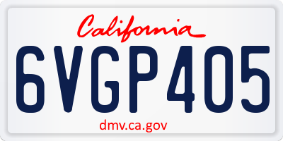 CA license plate 6VGP405