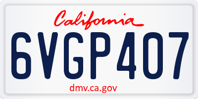 CA license plate 6VGP407