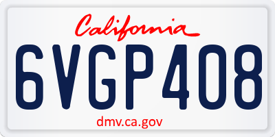 CA license plate 6VGP408