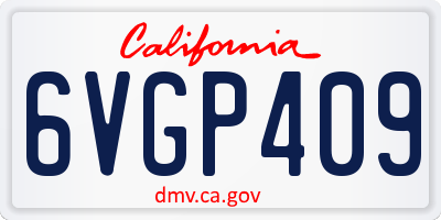 CA license plate 6VGP409