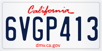 CA license plate 6VGP413