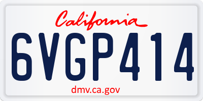 CA license plate 6VGP414