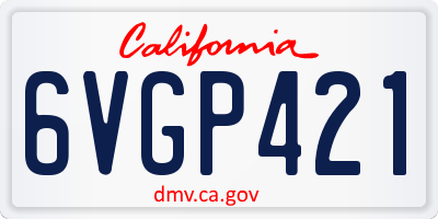 CA license plate 6VGP421