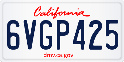 CA license plate 6VGP425