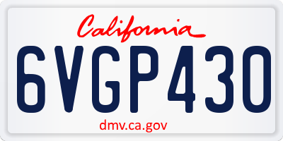 CA license plate 6VGP430