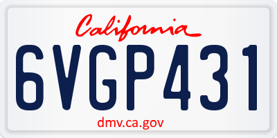 CA license plate 6VGP431