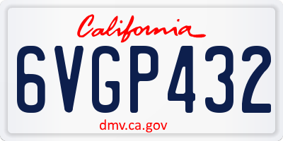 CA license plate 6VGP432