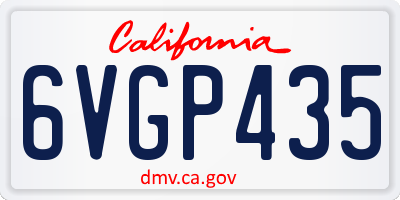 CA license plate 6VGP435