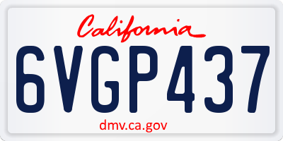 CA license plate 6VGP437