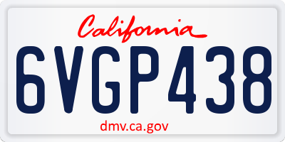 CA license plate 6VGP438