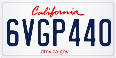 CA license plate 6VGP440