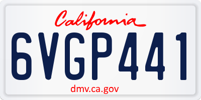 CA license plate 6VGP441