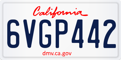 CA license plate 6VGP442