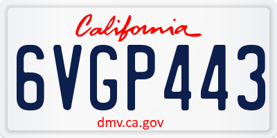 CA license plate 6VGP443