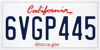CA license plate 6VGP445
