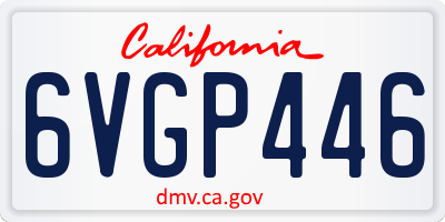 CA license plate 6VGP446