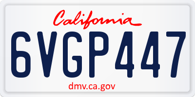 CA license plate 6VGP447