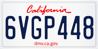 CA license plate 6VGP448