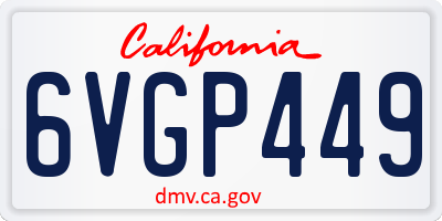 CA license plate 6VGP449