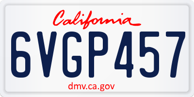 CA license plate 6VGP457