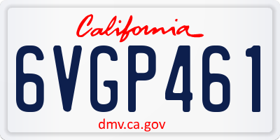 CA license plate 6VGP461