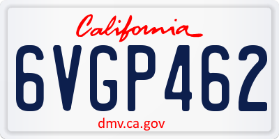 CA license plate 6VGP462